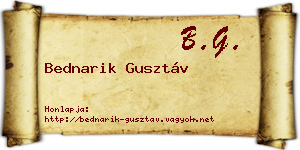 Bednarik Gusztáv névjegykártya