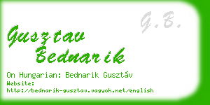 gusztav bednarik business card